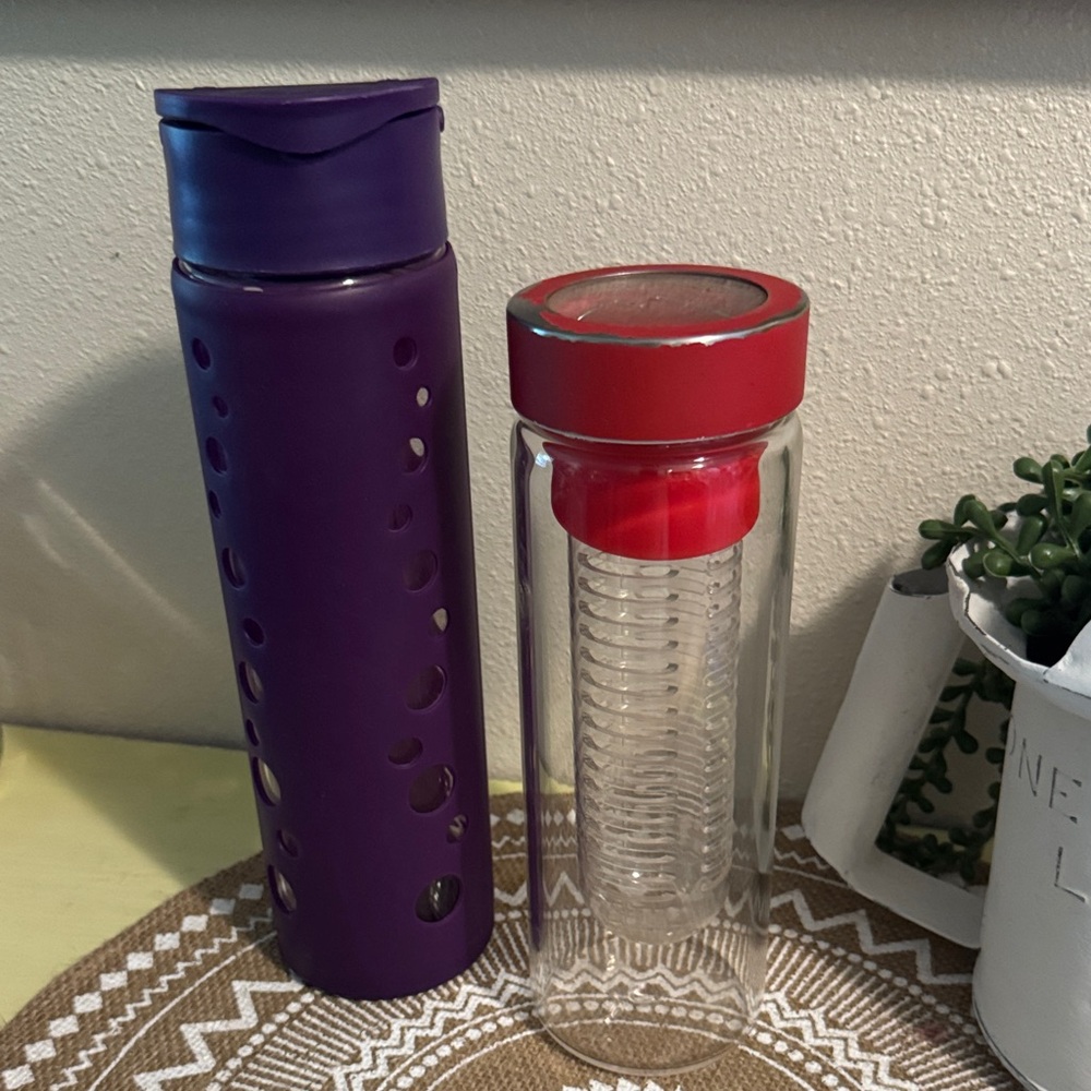 2 Glass Travel Bottles